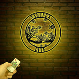 Personnalized Reef Metal Wall Art with Led Lights, Fish Coral Reef Metal Wall Decor, Reef Metal Sign, Aquarium Sign, Fish Lover Gift