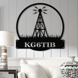 Custom Ham Radio Metal Sign with LED Light, Personalized Amateur Radio Name Sign, Radio Operator Decoration, Amateur Call Sign