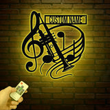 Custom Trumpet Player Name Metal Sign, Personalized Jazz Musician Gift, Music Lover Wall Decor, Musician Name Sign, Music Room Decoration