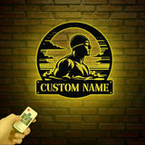 Custom Man Swimmer Metal Wall Art LED Light, Personalized Swimming Butterfly Stroke, Swimmer Name Sign, Home Decor Nursery Decoration