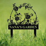 Custom Floral Butterfly Garden Sign, Personalized Name Garden Stake, Metal Garden Sign, Gardener Name Sign, Gardener Gift, Yard Decor