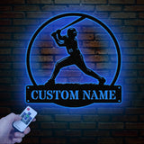 Personalized Softball Pitcher Metal Wall Art Led Lights, Custom Pitcher Girl Sign, Dorm Decoration Birthday Gift, Gift For Daughter