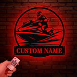 Custom Jet Ski Metal Wall Art With LED Light, Personalized Jet Ski Name Sign, Jet Ski Metal Art, Home Decor, Birthday Gift, Dad Gifts