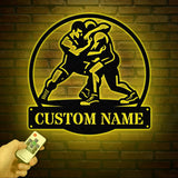 Custom Wrestling Metal Sign with LED Light, Wrestling Coach Gift, Sports Home Decor, Wrestler Birthday or Christmas Gift, Boys Room Decor