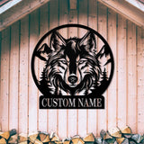 Personalized Wolf Metal Wall Art LED Light, Custom Wolf Metal Sign Room Decor, Wolf Led Sign, Wolf Wall Decor, Animal Office Decor