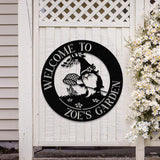 Garden Gnome Metal Name Sign, Outdoor Garden Metal Sign, Metal Name Sign Yard Sign, Family Name Sign, Gnome Garden Sign, Front Porch Decor