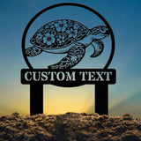 Turtle Custom Metal Sign, Turtle Memorial Stake, Turtle Decor, Garden Decor, Outdoor Sign, Pond Sign, Sympathy Gift, Remembrance Stake
