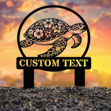 Turtle Custom Metal Sign, Turtle Memorial Stake, Turtle Decor, Garden Decor, Outdoor Sign, Pond Sign, Sympathy Gift, Remembrance Stake