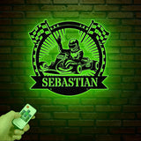 Personalized Go Kart Racing Metal Sign with LED Light, Custom Go Kart Racing Sign, Go Kart Racer Name Sign, Go Kart Gifts, Kart Racer Gift