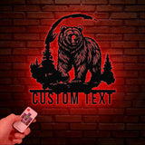 Personalized Metal Bear Sign, Bear Cabin Sign, Cabin Decor, Outdoor Metal Sign, Hunter Gift, Hunting Gift, Bear Decor, Gift for Dad