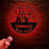 Custom Music Room Sign with LED Light, Music Studio Wall Decor, Musician Gift, Cello & Piano Instrument Art, Music Note Sign for Music Lover