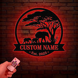 Custom Elephant Sign Metal Wall Sign, Personalized Elephant Sign Metal Wall Art, Metal Wall Decor, Elephant Lover Gifts, Nursery Sign