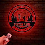Personalized Disc Golf Metal Sign with LED Lights: Custom Name Sports Wall Art