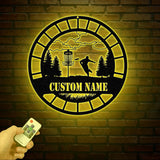 Personalized Disc Golf Metal Sign with LED Lights: Custom Name Sports Wall Art