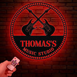 Custom Guitar Metal Wall Art With Led Lights, Personalized Guitar Metal Sign Music Room Decor, Guitarist Gift, Guitar Lover Gifts