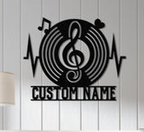 Vinyl Record Metal Wall Art, Musical Home Decor, Music Decor, Music Studio Sign, Personalized Turntable Record Metal Sign, Living Room Decor
