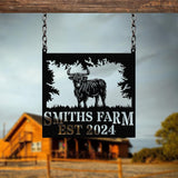 Highland Cow Metal Sign, Custom Highland Cow Wall Art, Personalized Highland Cow Farm Sign, Farmhouse Decor, Ranch Decor, Cow Door Hanger