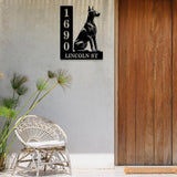 Personalized Doberman Dog House Number, Pet Home Number Metal Wall Sign, Animal Outdoor House Address Sign, Dog Home Address Sign