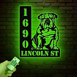 Personalized Bull Dog House Number, Pet Home Number Metal Wall Sign, Animal Outdoor House Address Sign, Dog Home Address Sign