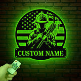 Custom US Lineman Metal Wall Art with LED Light, Personalized Electrical Worker Name Sign, Electrician Home Decor, Birthday Gifts, Dad Gifts