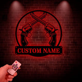 Personalized Crossed Anaconda Metal Sign witth Led Light, Custom Armory Name Sign, Man Cave Decor, Veteran Gift, Gift for Him