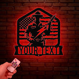 Custom US Lineman Metal Wall Art with LED Light, Personalized Electrical Worker Name Sign, Electrician Home Decor, Birthday Gifts, Dad Gifts