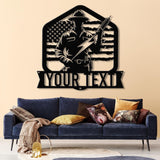 Custom US Lineman Metal Wall Art with LED Light, Personalized Electrical Worker Name Sign, Electrician Home Decor, Birthday Gifts, Dad Gifts