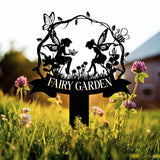 Custom Fairy Metal Garden Sign, Flower Garden Sign, Fairy Garden Stake, Outdoor Garden Yard Decor, Metal Fairy Garden Art, Gardener Gift