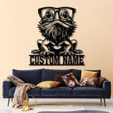 Personalized Cute Bearded Dragon Metal Sign with LED Light, Custom Name Bearded Dragons Sign, Unique Bearded Dragon Gift, Gecko Lizard Decor