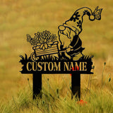 Personalized Garden Gnome Yard Stake, Custom Gnome Gifts, Gnome Metal Art, Yard Decor, Outdoor Lawn Decor, Garden Decor, Front Porch Decor