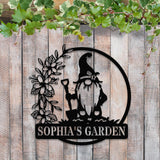 Personalized Floral Garden Gnome Yard Sign, Custom Gnome Gifts, Gnome Metal Art, Yard Decor, Outdoor Lawn Decor, Garden Decor