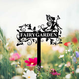 Custom Fairy Metal Garden Sign, Flower Garden Sign, Fairy Garden Stake, Outdoor Garden Yard Decor, Metal Fairy Garden Art, Gardener Gift