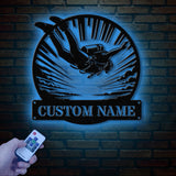 Custom Powered Parachute Metal Sign With LED Lights, Personalized Skydiving Metal Sign, Skydiver Metal Light, Parachute Led Light