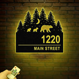 Metal Moutain Bear Address Sign, Custom Address Sign, Metal Bear Sign, Address Numbers, Address Door Hanger, Personal Address Sign