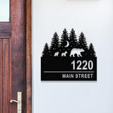 Metal Moutain Bear Address Sign, Custom Address Sign, Metal Bear Sign, Address Numbers, Address Door Hanger, Personal Address Sign