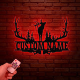 Custom Deer Hunting Metal Sign, Custom Buck Antler Split Metal Wall Hangings, Deer Hunter Name Sign, Hunter's Gift, Cabin Decor