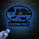 Personalized Metal Farm Sign, Custom Farmhouse Decor, Farm Name Sign | Outdoor Rustic Metal Ranch Sign, Barn Gate Plaque, Custom Farm