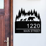 Metal Moutain Bear Address Sign, Custom Address Sign, Metal Bear Sign, Address Numbers, Address Door Hanger, Personal Address Sign