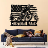Custom US Mountain Bike Metal Sign with Led Light, Mountain Bicycle Biking Metal Wall Art, Personalized Biker Name Sign, Bike Rider Gift