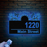 Custom SunFlower Metal Address Sign, Address Plaque, House Number Plaque, Address Number Sign, Metal House Number Sign, Front Porch Sign