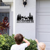Deer Address sign with Pine tree, Metal Deer Sign, Deer Yard sign, Address Sign, Deer Ranch Family Name Sign, Yard Address sign