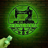 Personalized Floral Sewing Machine Metal Sign, Custom Quilting Sign For Sewing Room Decor, Sewing Machine Sign, Gift for Mom & Grandma