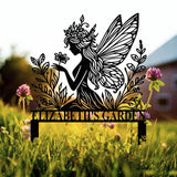Custom Fairy Metal Garden Sign, Flower Garden Sign, Fairy Garden Stake, Outdoor Garden Yard Decor, Metal Fairy Garden Art, Gardener Gift
