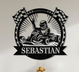 Personalized Go Kart Racing Metal Sign with LED Light, Custom Go Kart Racing Sign, Go Kart Racer Name Sign, Go Kart Gifts, Kart Racer Gift