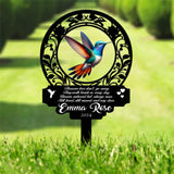 Personalized Hummingbird Memorial Garden Stake, Metal Garden Marker, Cemetery Decoration, Grave Marker, Memorial Gift, Sympathy Gift