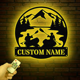 Personalized Kayak Lake House Metal Wall Art LED Lights, Custom Kayak Name Sign Home Decor, Kayak Metal Sign, Housewarming Gift