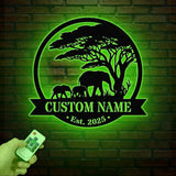 Custom Elephant Sign Metal Wall Sign, Personalized Elephant Sign Metal Wall Art, Metal Wall Decor, Elephant Lover Gifts, Nursery Sign