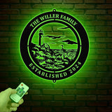 Personalized Lighthouse Metal Sign, Custom Lighthouse Name Sign, Beach House Decor, Harbor Sign, Lighthouse Metal Wall Art, Coastal Decor