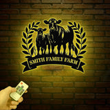 Custom Metal Cow Calf Farm Sign, Personalized Farmhouse Sign, Metal Farm Name Sign, Ranch Sign, Cow and Calf Sign, Barn Gate Plaque