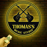 Custom Guitar Metal Wall Art With Led Lights, Personalized Guitar Metal Sign Music Room Decor, Guitarist Gift, Guitar Lover Gifts